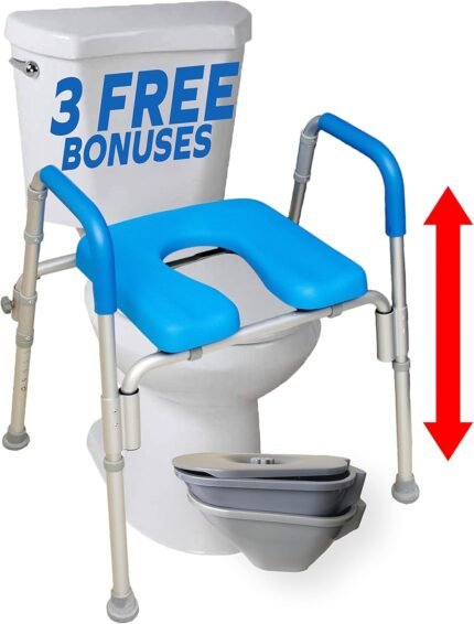 raised toilet seat with handles