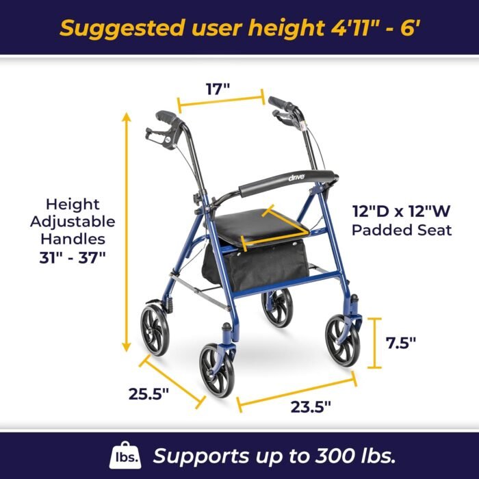 4 wheel rollator walker