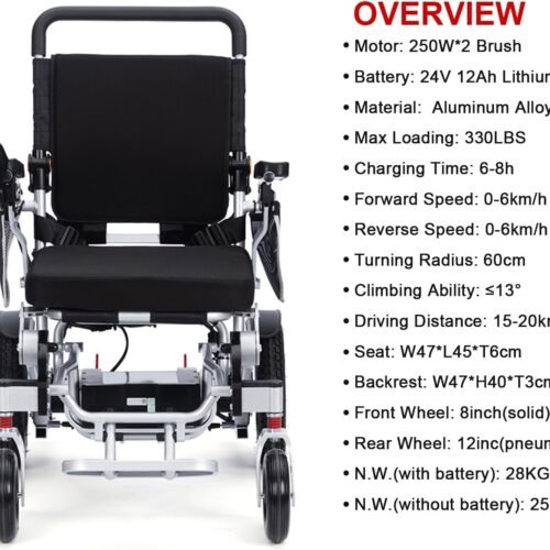 lightweight foldable electric wheelchair