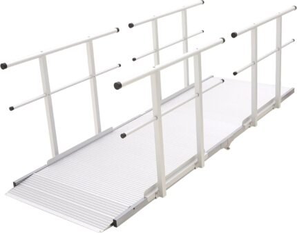 portable wheelchair ramp with handrails