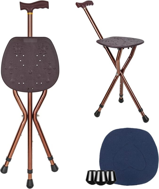 cane with a folding seat