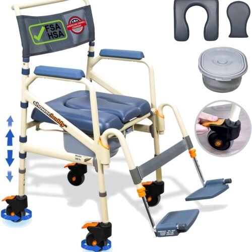 rolling shower chair commode